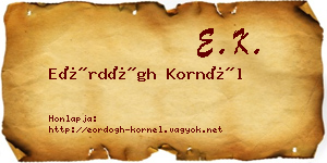 Eördögh Kornél névjegykártya