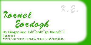kornel eordogh business card